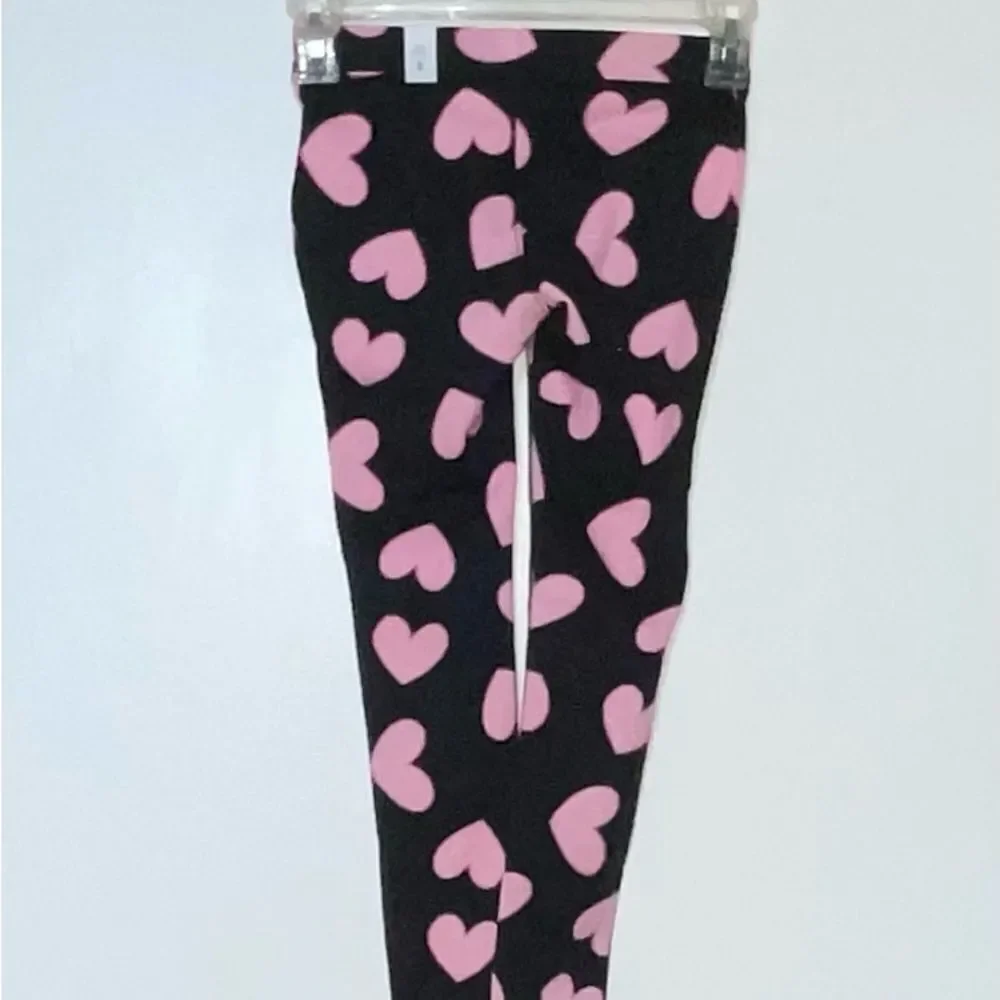 The Children's Place Pink and Black Heart Leggings